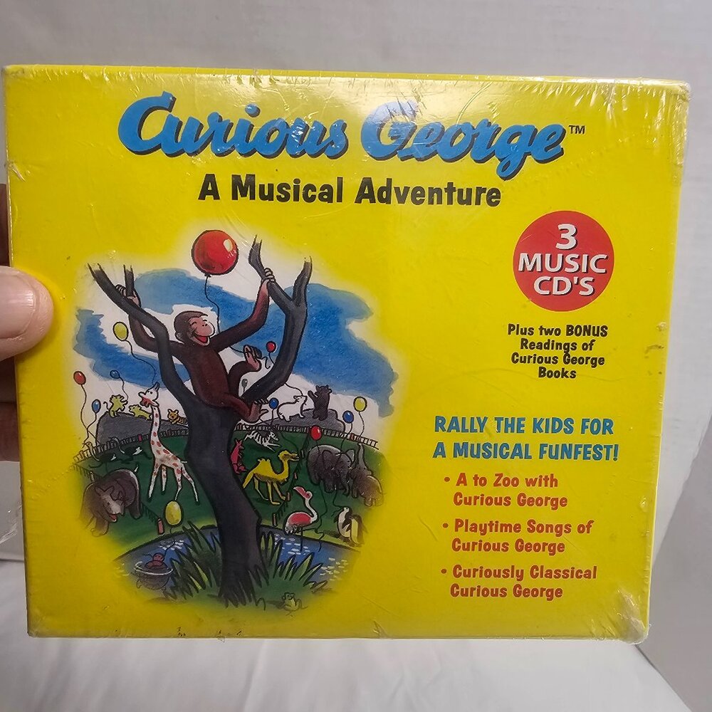 Curious George A Musical Adventure 3 Music CDs for kids      A to Zoo with Curio